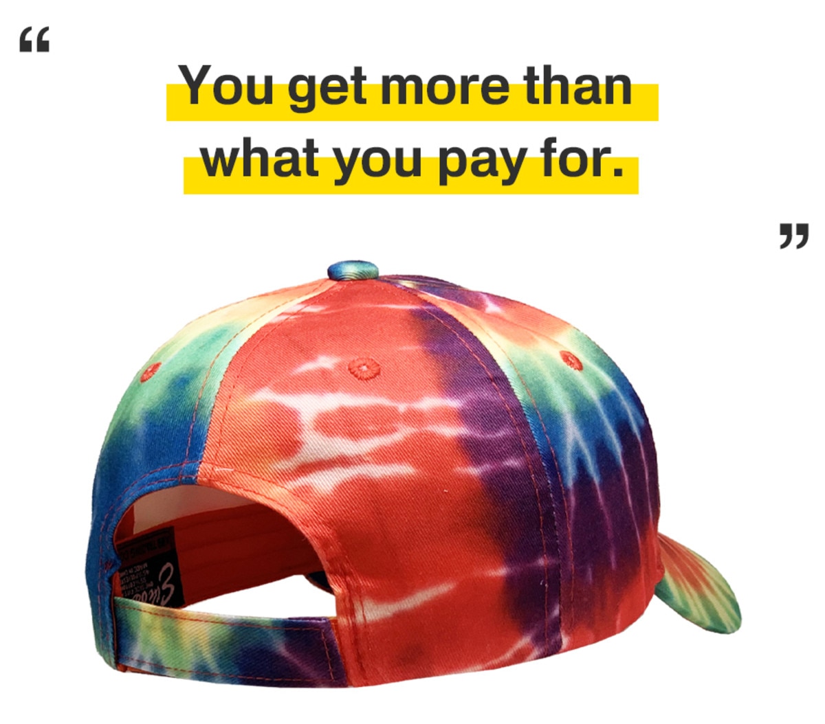 Tiedye Low Profile Baseball Caps Back View